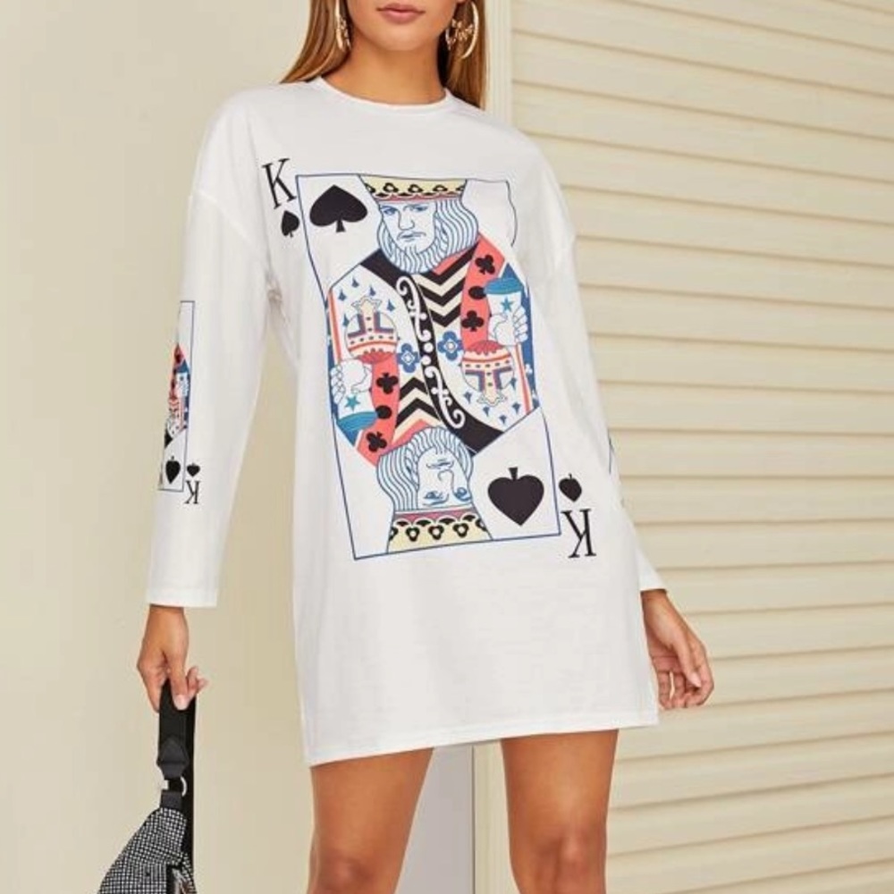 King print shirt dress
